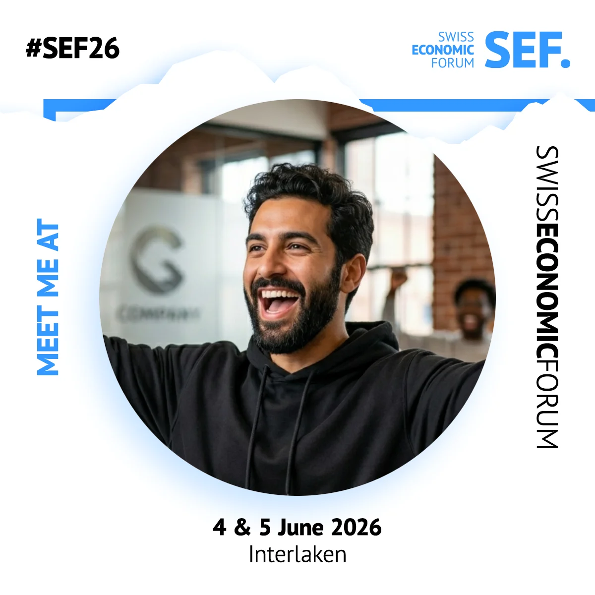 Swiss Economic Forum branded LinkedIn graphic made with Go Spread